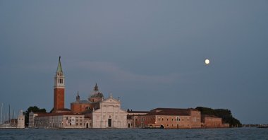 Full moon over the island of San Giorgio Maggiore, Venice, Italy, July 30, 2023. (AFP Photo)