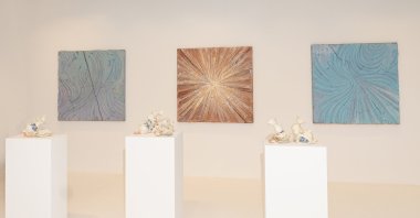 The artworks displayed at "KarmaComa," Anna Laudel Bodrum, Muğla, Türkiye, July 27, 2023.