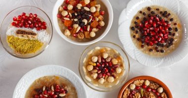 Some variations of the traditional dessert ashura, also known as Noah&#039;s pudding. (Shutterstock Photo)
