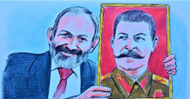 "In the 20th century, hundreds of thousands of Azerbaijanis living in Armenia were expelled from their lands four times. Three of these expulsions took place after the war between the two nations, and one was Soviet leader Joseph Stalin&#039;s decision." (Illustration by Erhan Yalvaç)