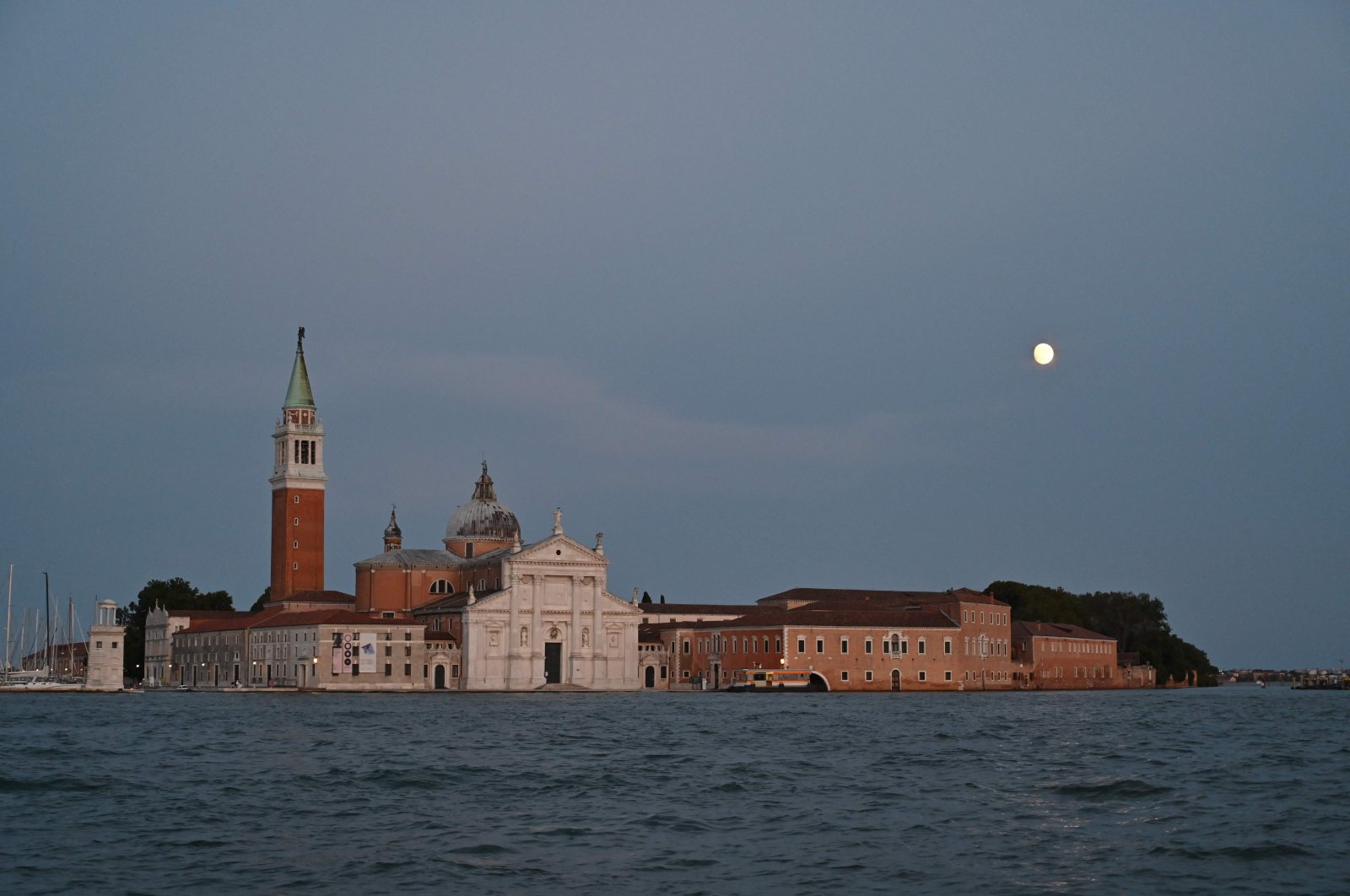 Full moon over the island of San Giorgio Maggiore, Venice, Italy, July 30, 2023. (AFP Photo)