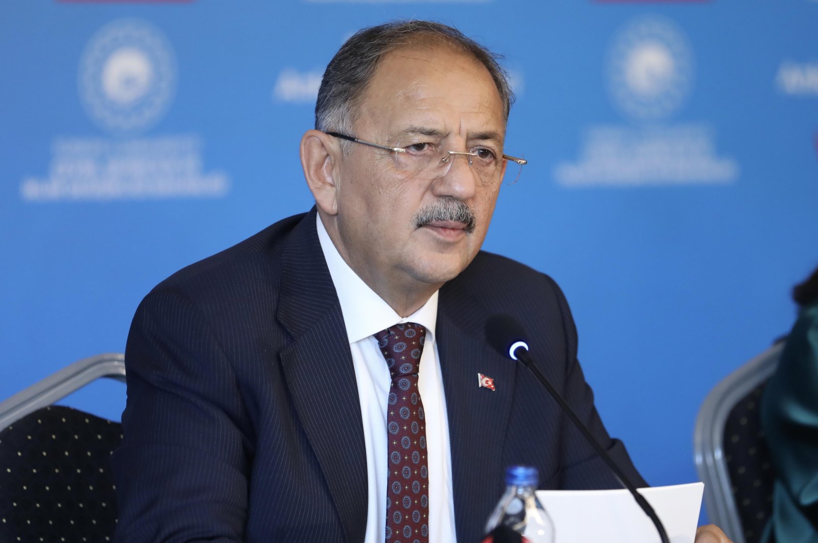 Environment, Urbanization and Climate Change Minister Mehmet Özhaseki speaks during a meeting in the capital Ankara, Türkiye, July 30, 2023 (DHA Photo)
