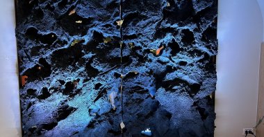 The artwork by Tom Fellows, Bodrum, Türkiye, July 26, 2023. (Photo by Funda Karayel)