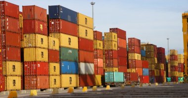 Containers at a port in the northwestern province of Tekirdağ, Türkiye, Aug. 23, 2021. (AA Photo)