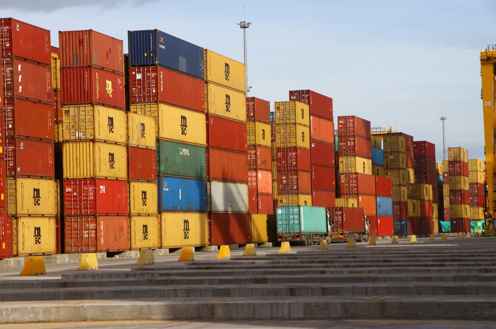 Containers at a port in the northwestern province of Tekirdağ, Türkiye, Aug. 23, 2021. (AA Photo)