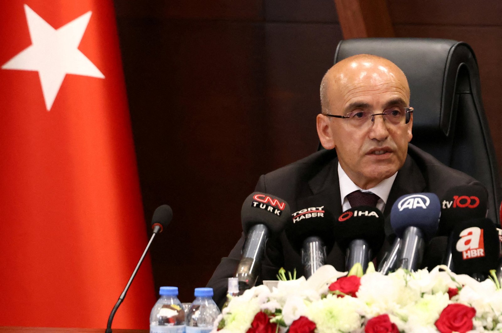 Finance Minister Mehmet Şimsek attends a handover ceremony in Ankara, Türkiye, June 4, 2023. (Reuters Photo)