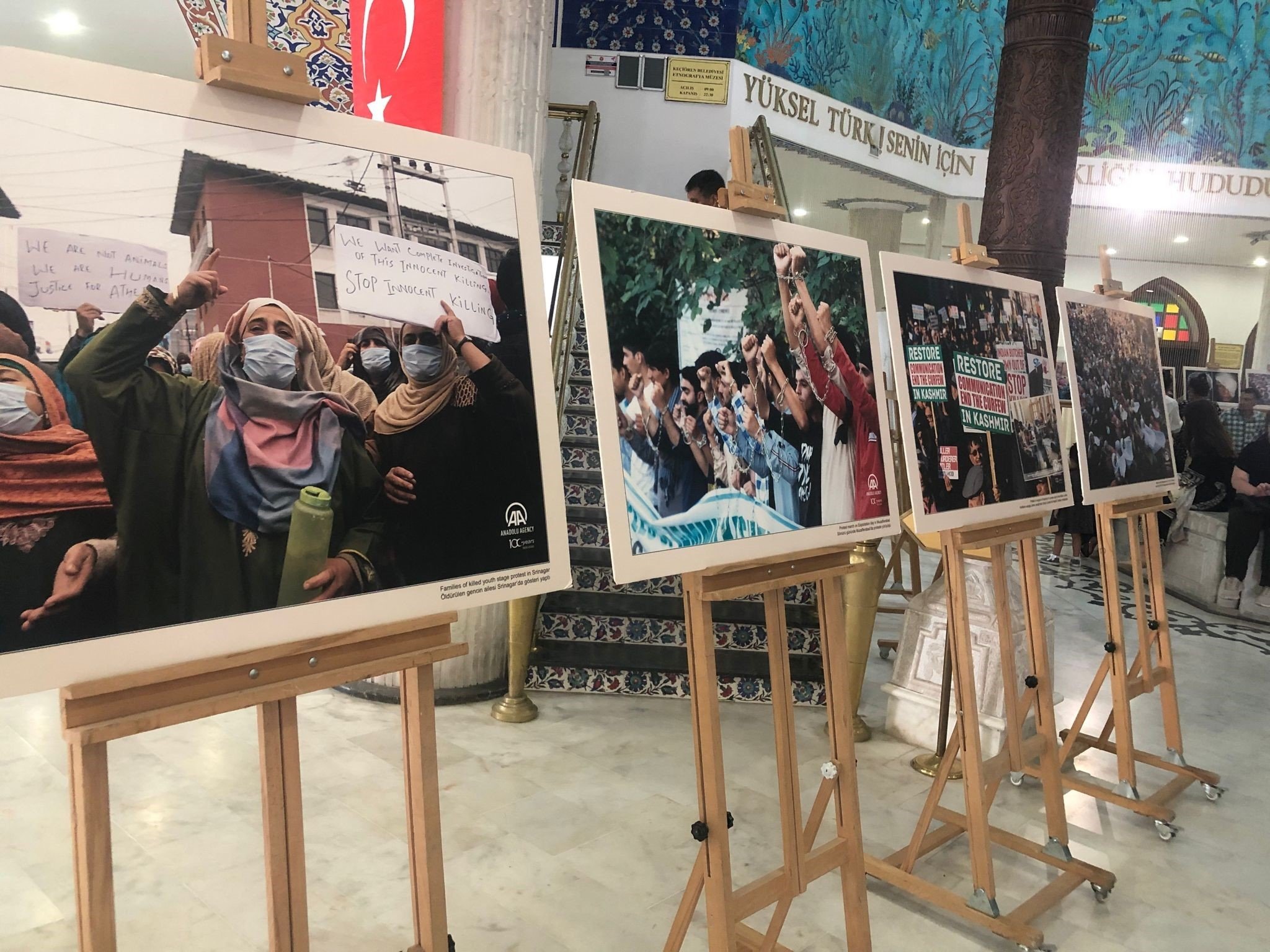 Ankara Keçiören Municipality and the Embassy of Pakistan in Ankara organized a photo exhibition within the scope of 'Kashmir Solidarity Day,' Aug. 3, 2023. (IHA Photo)