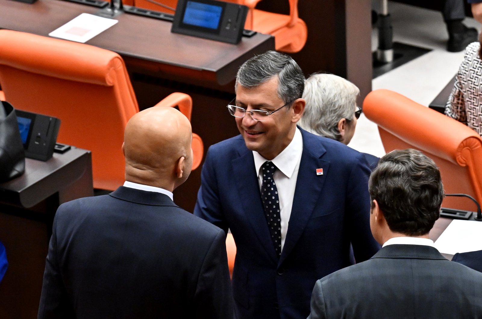 Özgür Özel (C) attends a parliamentary session, in the capital Ankara, Türkiye, July 25, 2023. (AA Photo) 