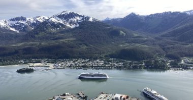 Cruise ships are shown near downtown Juneau, along the Gastineau Channel, in Alaska, June 7, 2023. (AP Photo)