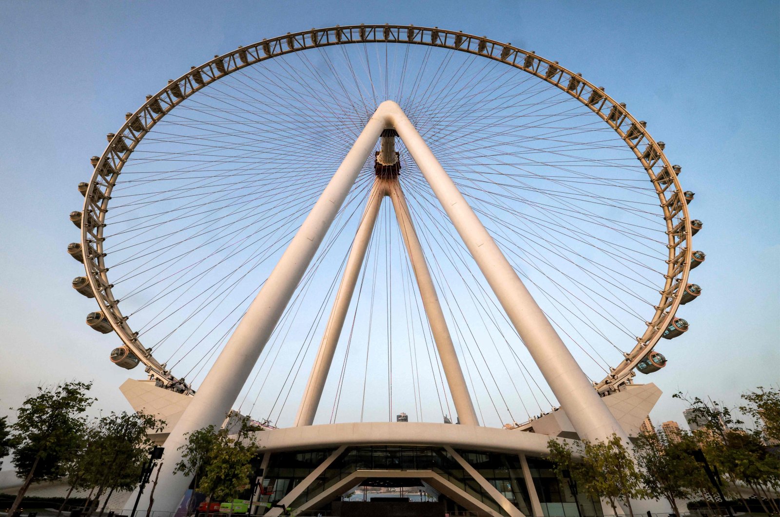 This picture shows a view of the Ain Dubai (Dubai Eye) observation wheel in Dubai, UAE, July 27, 2023. (AFP Photo)