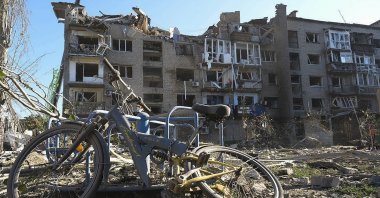 The site of a missile attack in the city of Pokrovsk, Donetsk region, eastern Ukraine, Aug. 8, 2023.