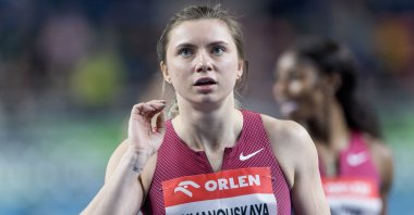 Krystsina Tsimanouskaya during World Athletics Indoor Tour Gold, Copernicus Cup 2023, Torun, Poland, Feb. 8, 2023. (Getty Images Photo)