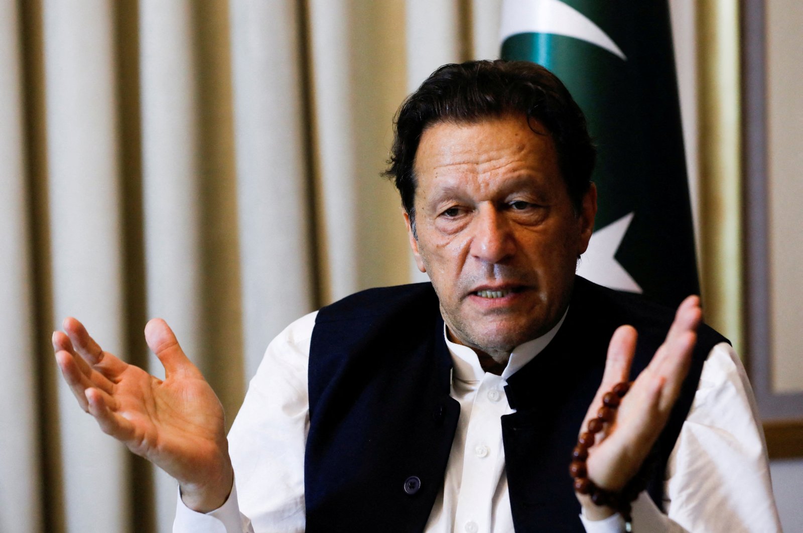 Former Pakistani PM Imran Khan speaks during an interview in Lahore, Pakistan, March 17, 2023. (Reuters Photo)