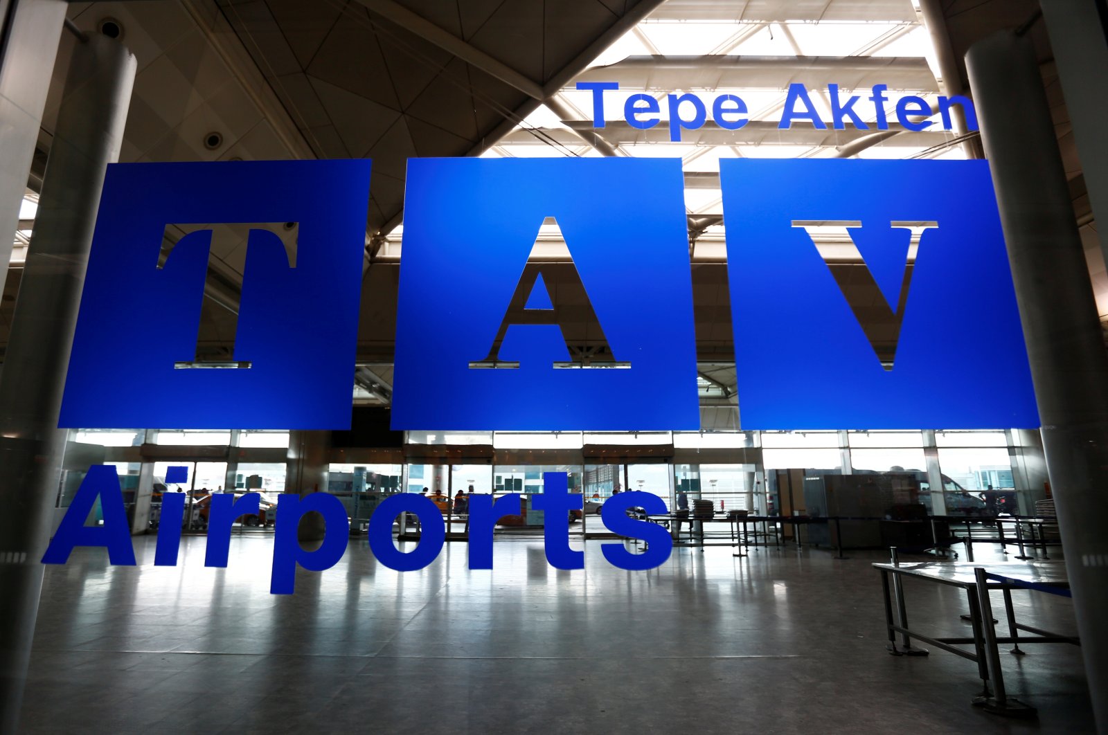 The logo of Turkish airport operator TAV is pictured at Atatürk Airport in Istanbul, Türkiye, June 29, 2016. (Reuters Photo)