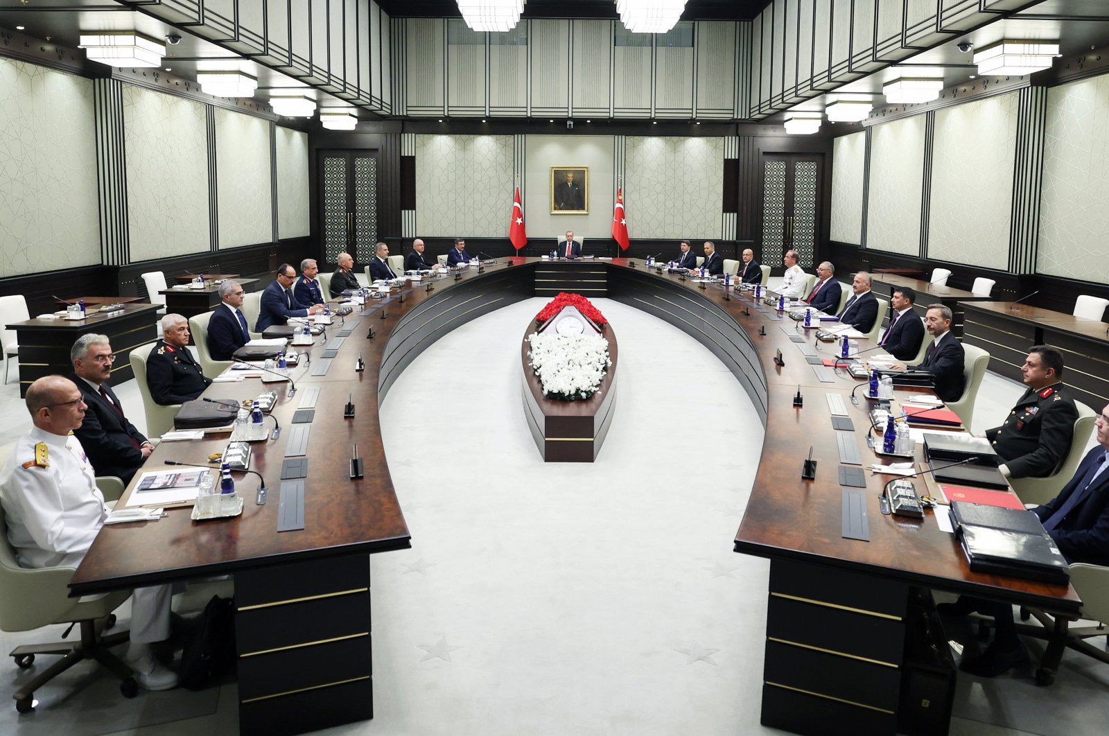 National Security Council meeting chaired by President Recep Tayyip Erdoğan in Ankara, Türkiye, Aug. 9, 2023. (AA Photo)
