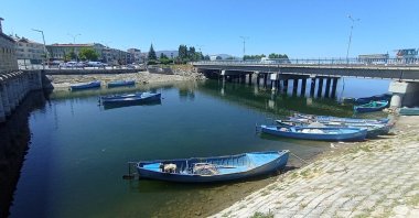 Fishing boats are docked near shore in Beyşehir Lake, Antalya, southern Türkiye, Aug. 10, 2023. (DHA Photo)