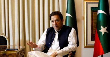 Former Pakistani Prime Minister Imran Khan speaks with Reuters during an interview, Lahore, Pakistan, March 17, 2023. (Reuters File Photo)