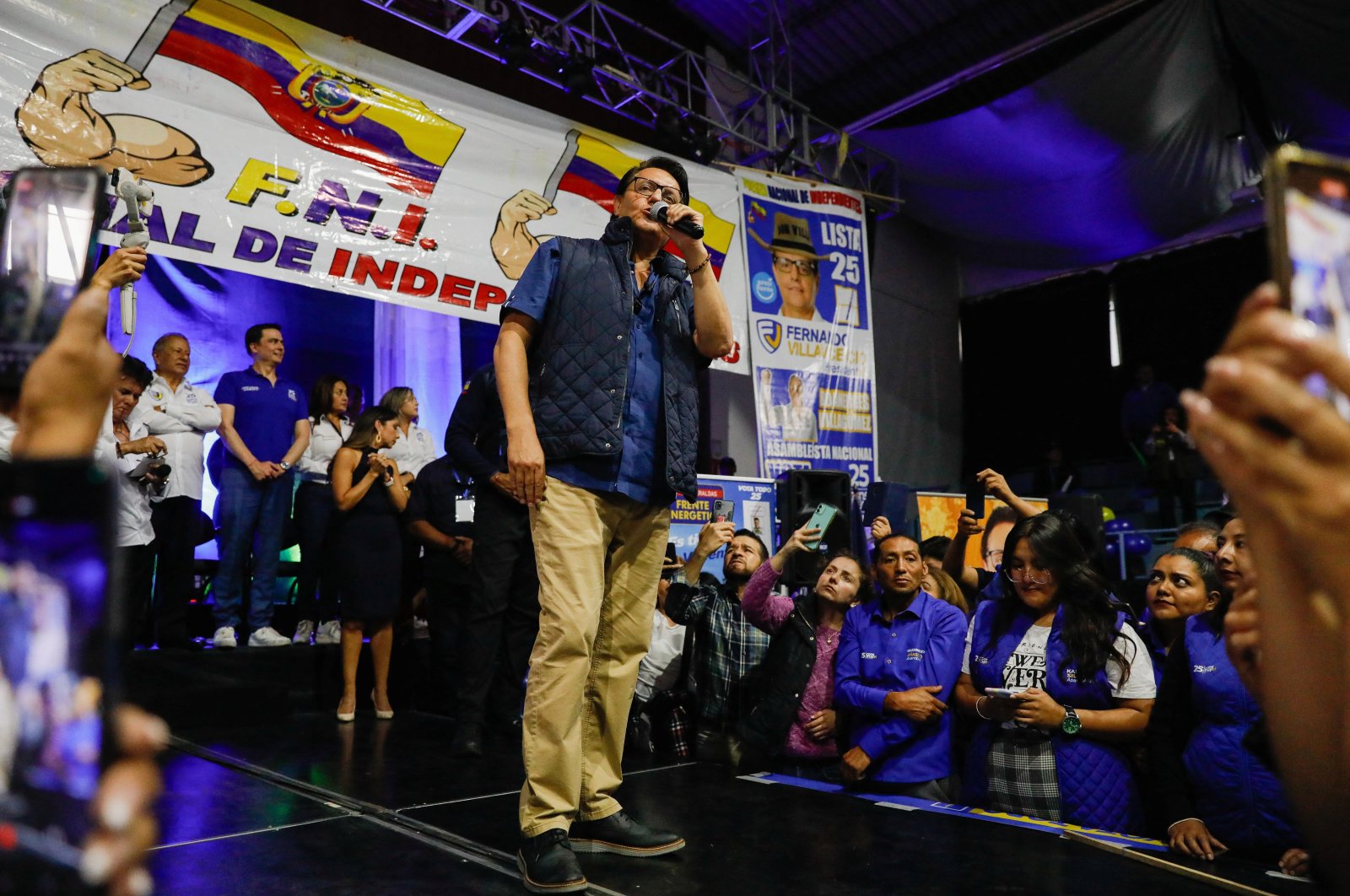 Ecuadorian presidential candidate Fernando Villavicencio speaks during a campaign rally in Quito, Ecuador, Aug. 9, 2023. (Reuters Photo)