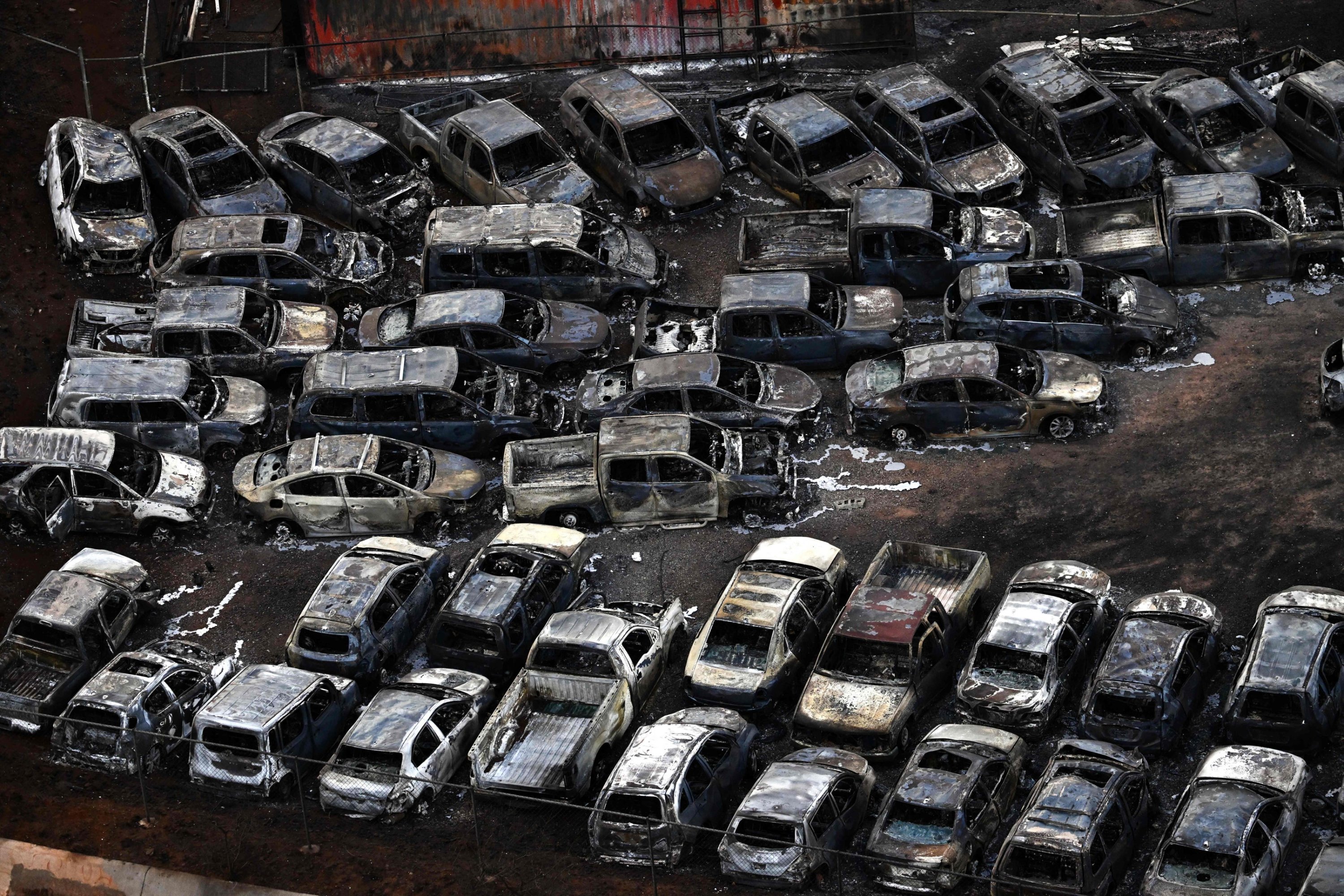 Destroyed cars in Lahaina in the aftermath of wildfires in western Maui, Hawaii, Aug. 10, 2023. (AFP Photo)