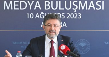 Agriculture and Forestry Minister Ibrahim Yumaklı speaks at the Atatürk Forest Farm and Zoo (AOÇ) in the capital Ankara, Türkiye, Aug. 10, 2023 (Courtesy of the Ministry of Agriculture and Forestry )