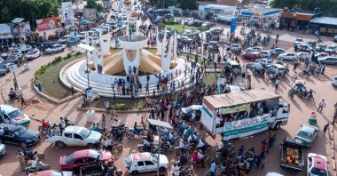 Coup supporters take to the streets during a protest against ECOWAS sanctions, in Niamey, Niger, Aug. 10, 2023. (EPA Photo)