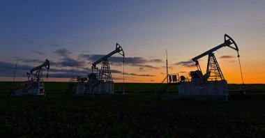 A view shows oil pump jacks outside Almetyevsk in the Republic of Tatarstan, Russia, June 4, 2023. (Reuters Photo)