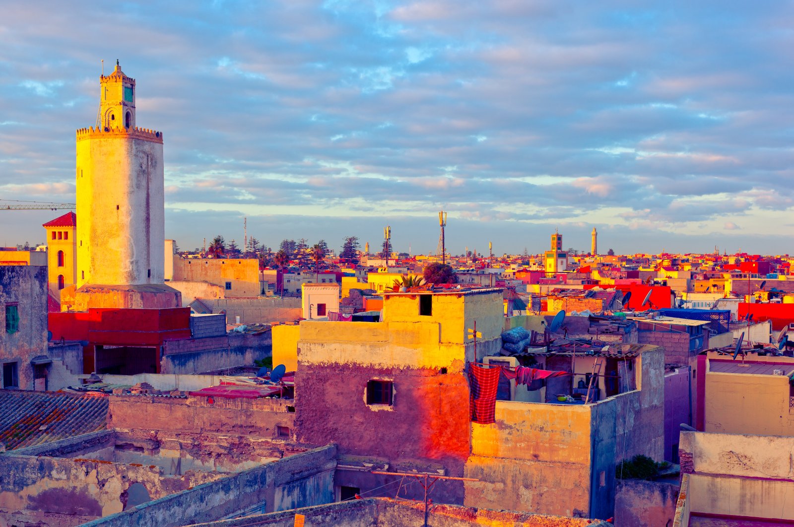 The Grand Mosque in Fortress of Mazagan and the El Jadida cityscape at sunrise, Morocco. (Shutterstock Photo)