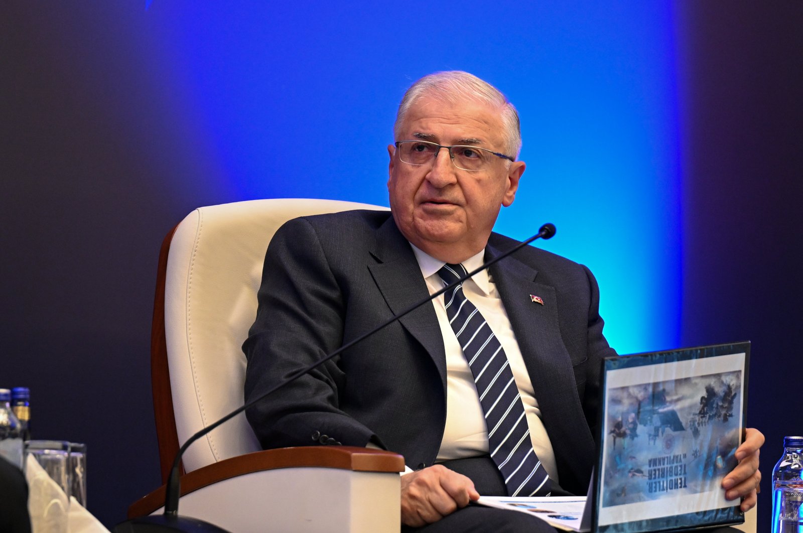 Defense Minister Yaşar Güler delivers a speech at the 14th Ambassadors Conference, Ankara, Türkiye, Aug. 8, 2023. (AA Photo)