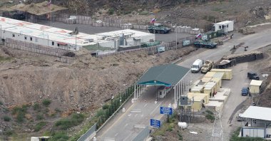 A view shows an Azerbaijani checkpoint at the entry of the Lachin corridor, Karabakh region's only land link with Armenia, July 30, 2023. (AFP Photo)