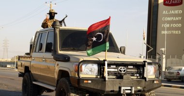 Libyan forces participate in a military parade in the city of Misrata on Aug. 9, 2022. (AP File Photo)