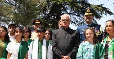 The Ambassador of Pakistan to Türkiye Yousaf Junaid attends the celebrations of his country's Independence Day in Ankara, Türkiye, Aug. 14, 2023. (IHA Photo)