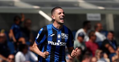 Atalanta&#039;s Merih Demiral celebrates after scoring their side&#039;s first goal during the Serie A match against US Cremonese at Gewiss Stadium, Bergamo, Italy, Sept. 11, 2022. (Getty Images Photo)
