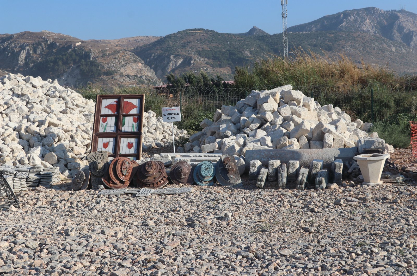 Artifacts are seen found from the debris in Antakya, Hatay, Türkiye, Aug. 15, 2023. (AA Photo)