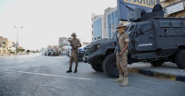 Security personnel affiliated with the Interior Ministry secure the streets in Tripoli, Libya, Aug. 16, 2023. (Reuters Photo)