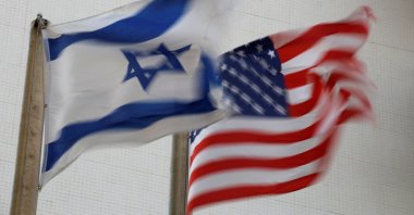 The American and the Israeli national flags can be seen outside the U.S. Embassy in Tel Aviv, Israel, Dec. 5, 2017. (Reuters Photo)
