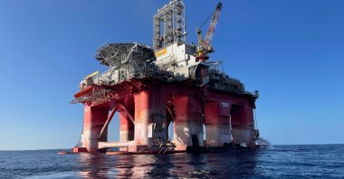 A view shows the TransOcean Barents drilling rig, at around 120 kilometers off the coast of Beirut, Lebanon, in this handout picture obtained on Aug. 16, 2023. (Reuters Photo)