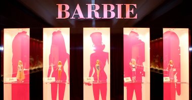 A display at Barbie&#039;s 50th Birthday Party at the Real-Life Malibu Dream House, in Malibu, California, U.S., March 9, 2009. (AP Photo)