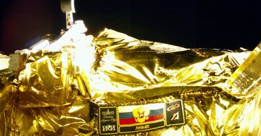 A picture taken from the camera of Russia&#039;s lunar landing spacecraft &quot;Luna-25&quot; during its flight to the moon, Aug. 15, 2023. (Roscosmos/Handout via Reuters)