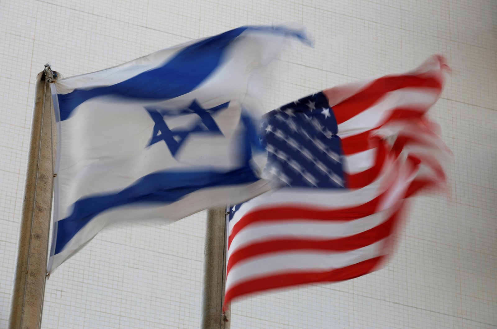 The American and the Israeli national flags can be seen outside the U.S. Embassy in Tel Aviv, Israel, Dec. 5, 2017. (Reuters Photo)