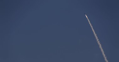 An "Arrow 3" ballistic missile interceptor during its test launch near Ashdod, Israel, Dec. 10, 2015. (Reuters Photo)