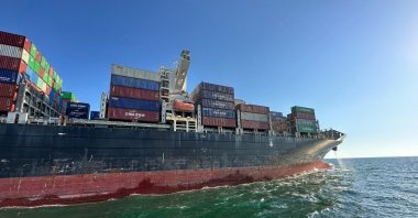 Hong Kong-flagged container ship Joseph Schulte leaves the seaport, amid Russia&#039;s attack on Ukraine, in Odesa, Ukraine, in this handout picture released Aug.16, 2023. (Ukrainian Deputy Prime Minister Oleksandr Kubrakov via Facebook/Handout via Reuters)
