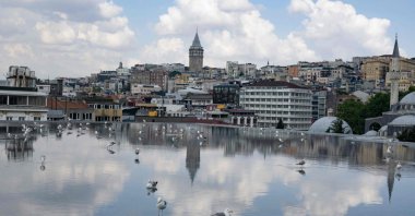 The exterior of the new building of the Istanbul Modern Art Museum looking towards the Galata Tower, in Istanbul, Türkiye, June 20, 2023. (AFP Photo)