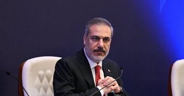 Foreign Minister Hakan Fidan speaks at the 14th Ambassadors Conference in Ankara, Türkiye, Aug. 7, 2023. (AA File Photo)