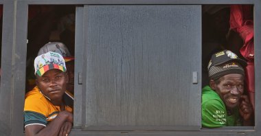 Supporters depart after a Zimbabwe African National Union meeting, Nkayi district, Zimbabwe, July 30, 2023. (AFP Photo)