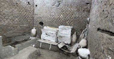 A small bedroom that was almost certainly used by slaves is pictured after it was discovered by archaeologists in a Roman villa near Pompeii, in this undated picture, Italy. (Reuters Photo)