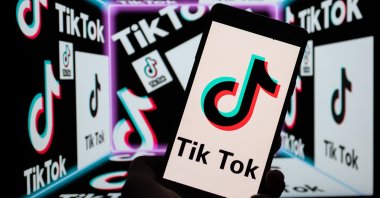 TikTok logos are seen in this photo illustration, in Brussels, Belgium, Dec.  28, 2022. (Getty Images Photo)