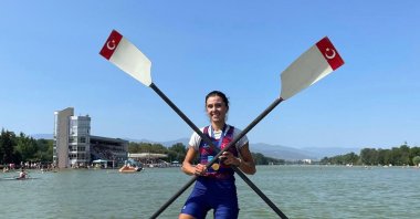 Fenerbahçe&#039;s Turkish rower, Elis Özbay poses for a photo after Under-23 World Rowing Championships, Plovdiv, Bulgaria, July. 23, 2023. (AA Photo) 