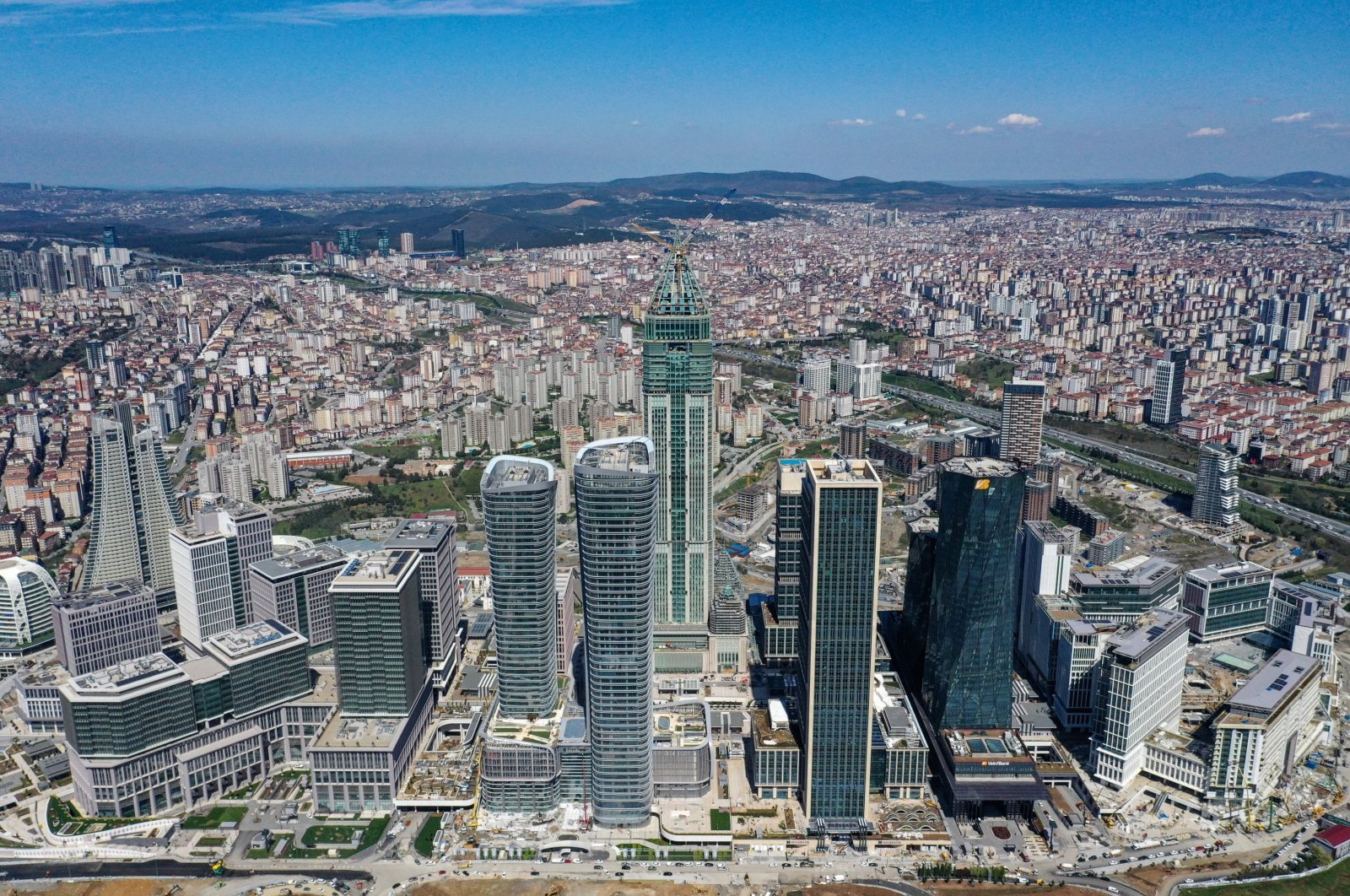 An aerial view of the Istanbul Finance Center (IFC), Istanbul Türkiye, April 13, 2023. (AA Photo)