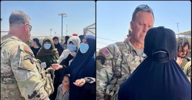 A composite photo shows Kurilla&#039;s visit to camps in Hassakeh, Syria, Aug. 21, 2023. (AA Photo)