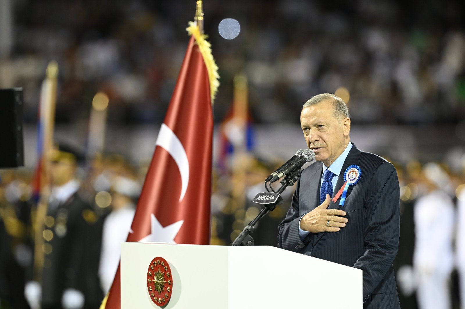 President Recep Tayyip Erdoğan attends an event in the capital Ankara, Türkiye, Aug. 22, 2023. (AA Photo)